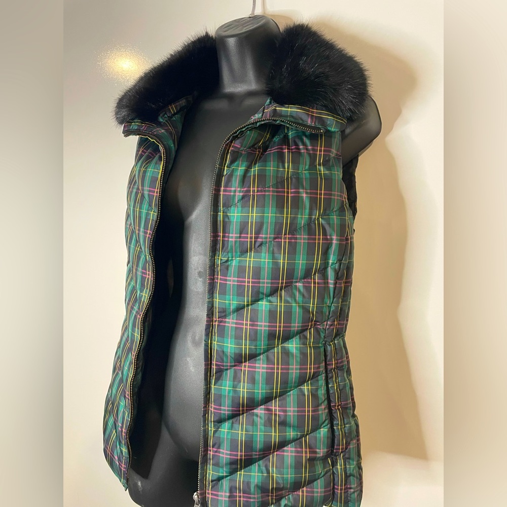 Talbots Holiday Season Faux Fur Puff Vest S